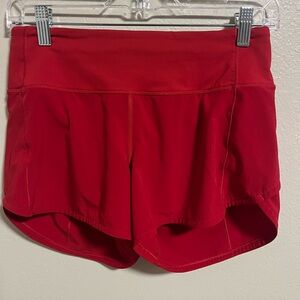 Lululemon Speed Up High Rise Short-4” Inseam-Red